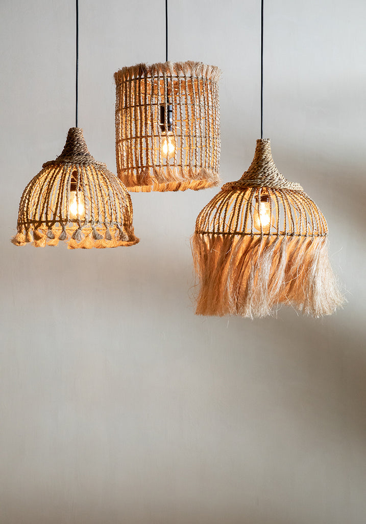 The Abaca Bird Cage Hanging Lamp - Natural - M