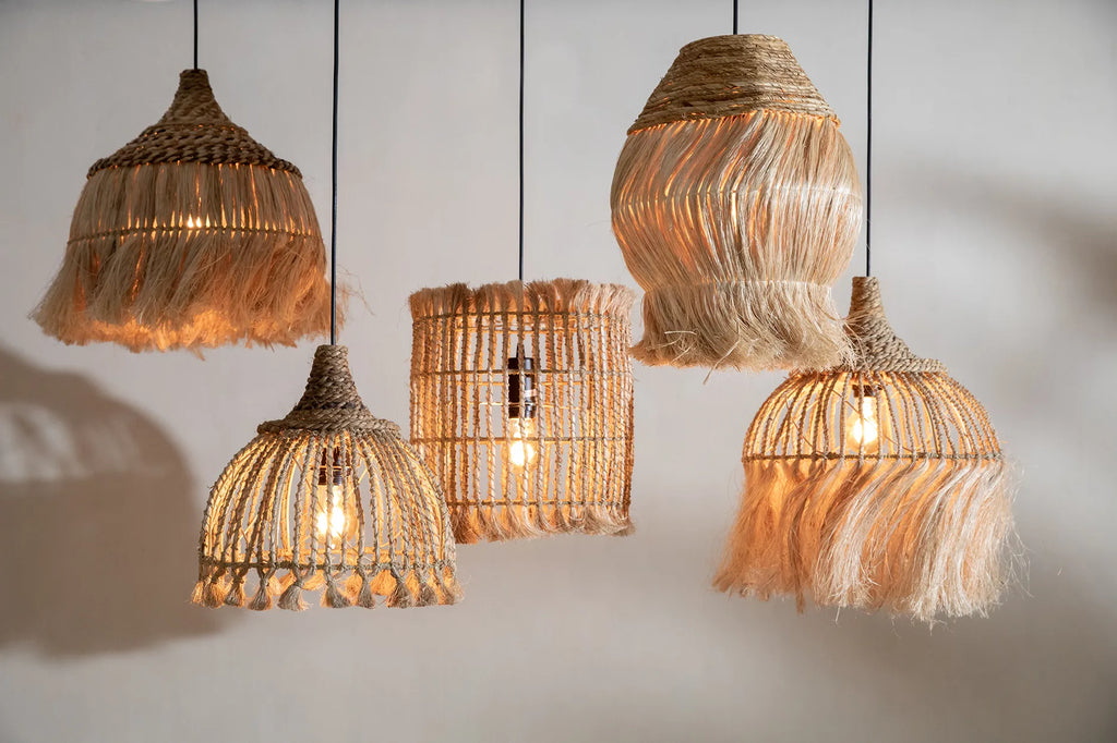 The Abaca Bird Cage Hanging Lamp - Natural - M