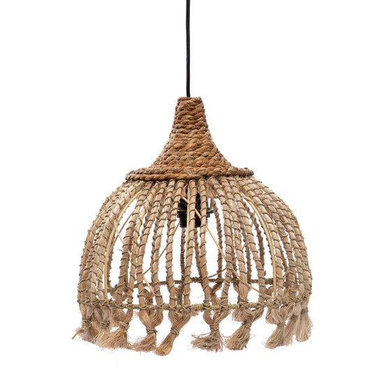 The Abaca Tassel Pendant Lamp - Natural - S