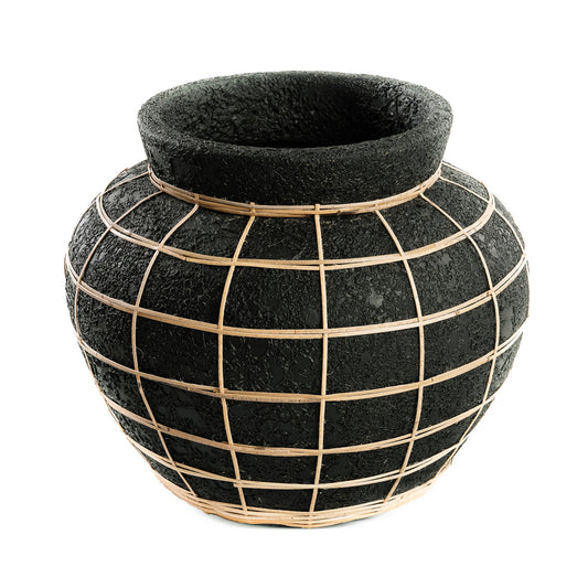 The Belly Vase - Black Natural - L