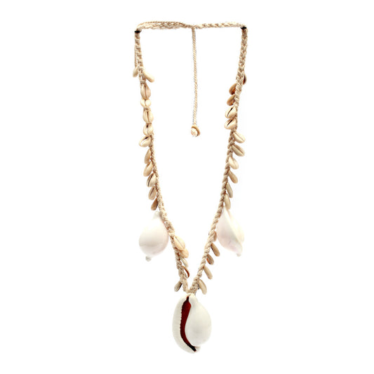 The Big White Cowrie Shell Necklace - White