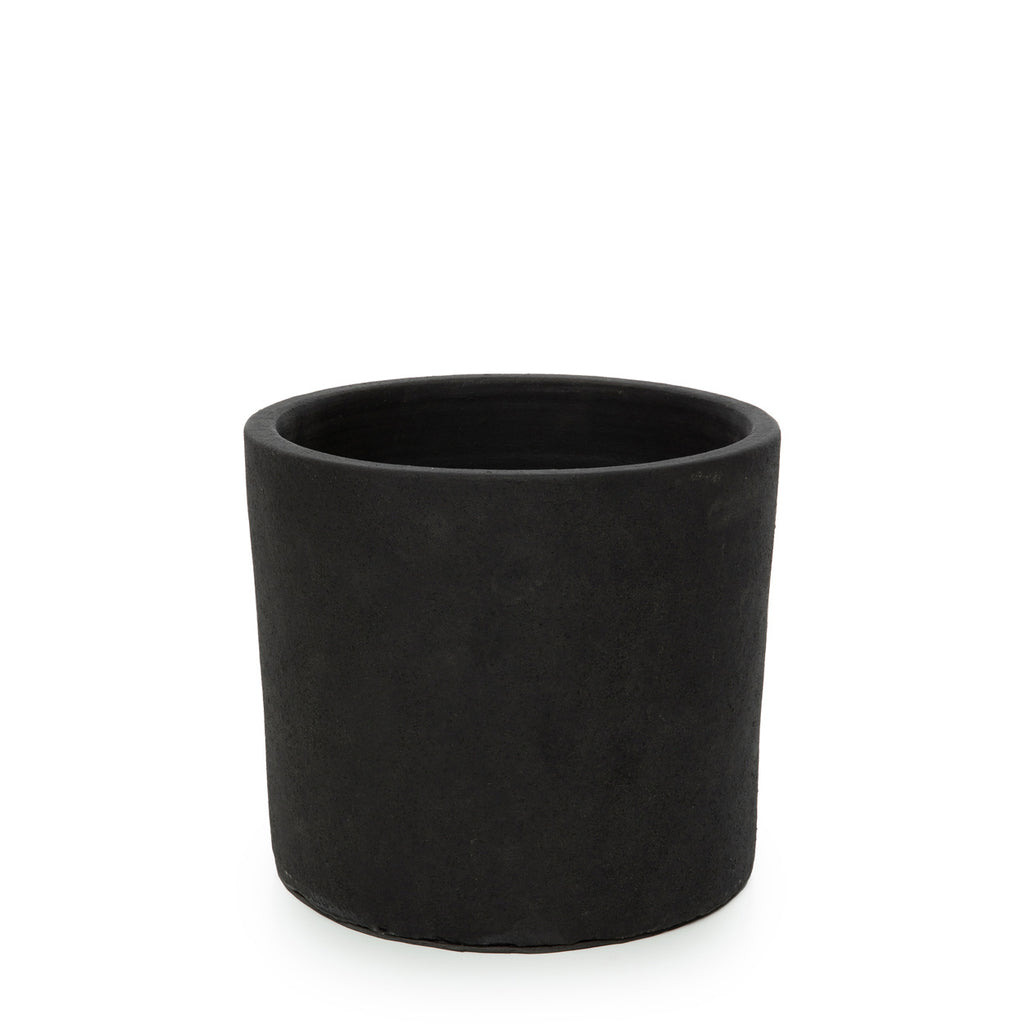 The Charcoal Low Planter - Black Natural - S