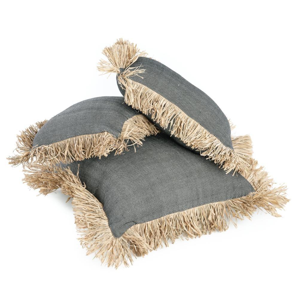 The Cotton Bonita Cushion Cover - Black Natural - 30x50