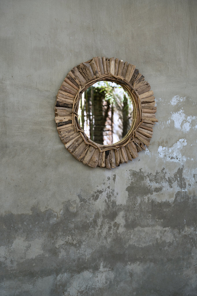 The Driftwood Crown Mirror - Natural - M