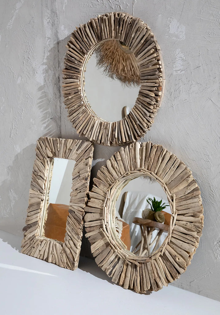 The Driftwood Crown Mirror - Natural - M