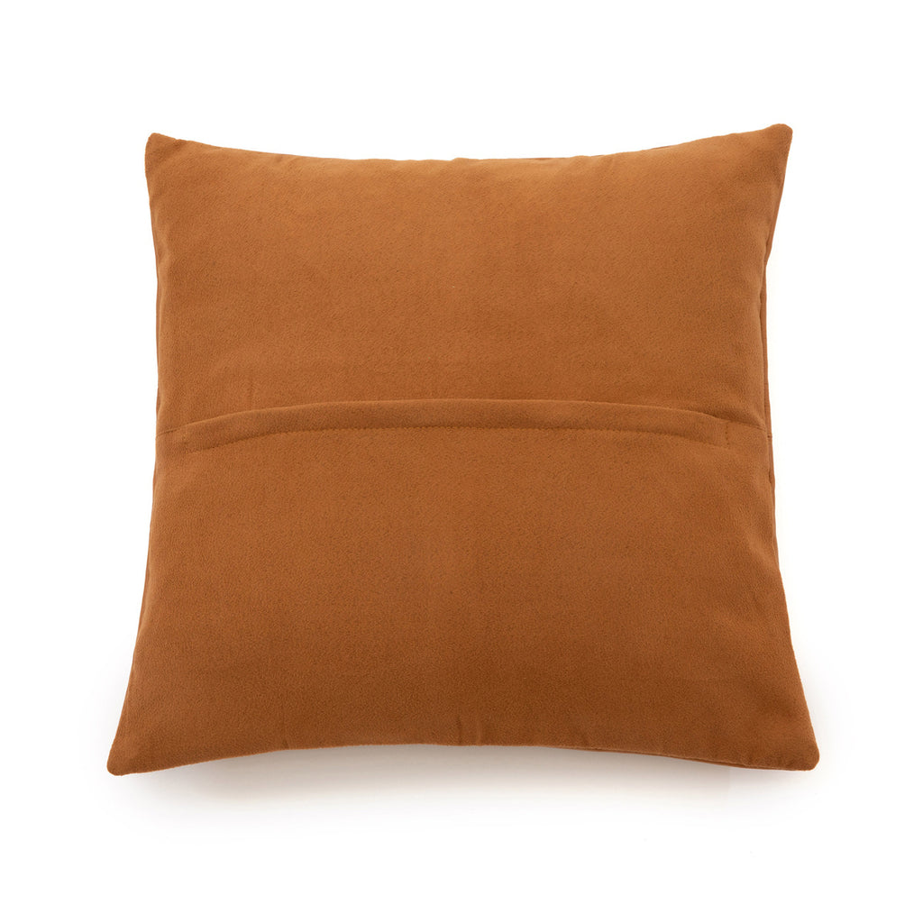 The Four Panel Leather Cushion Cover - Camel - 40x40