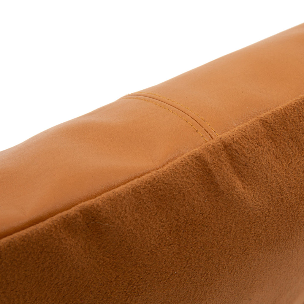 The Four Panel Leather Cushion Cover - Camel - 40x40