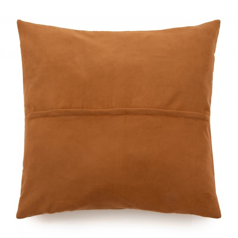 The Four Panel Leather Cushion Cover - Camel - 60x60