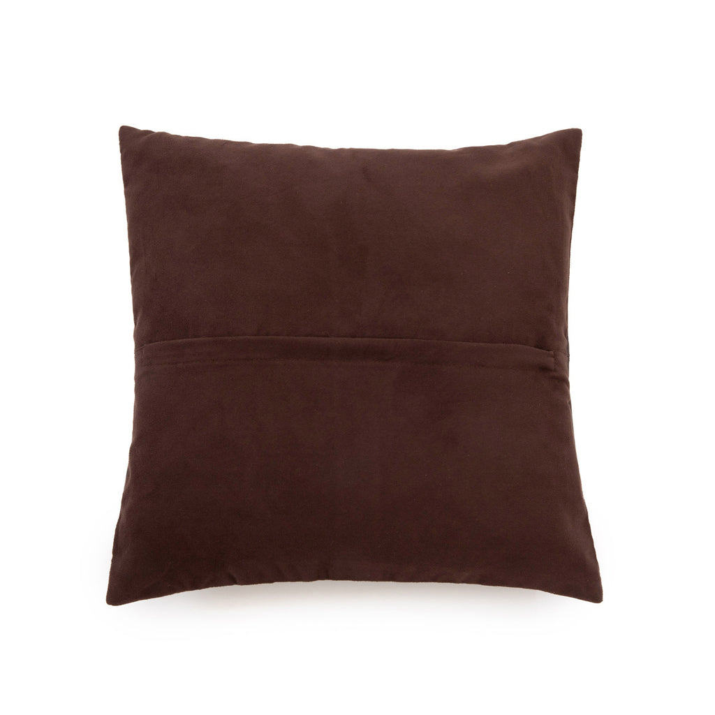 The Four Panel Leather Cushion Cover - Chocolate - 40x40