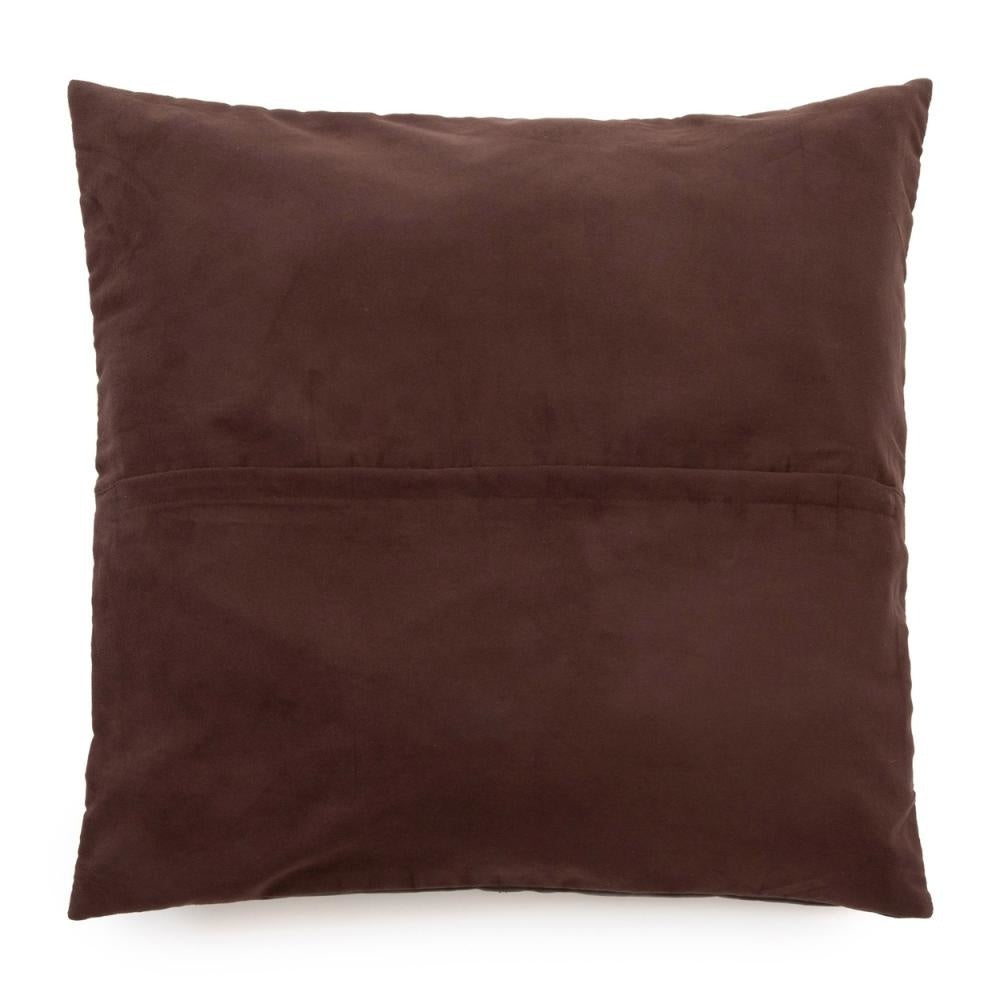 The Four Panel Leather Cushion Cover - Chocolate - 60x60