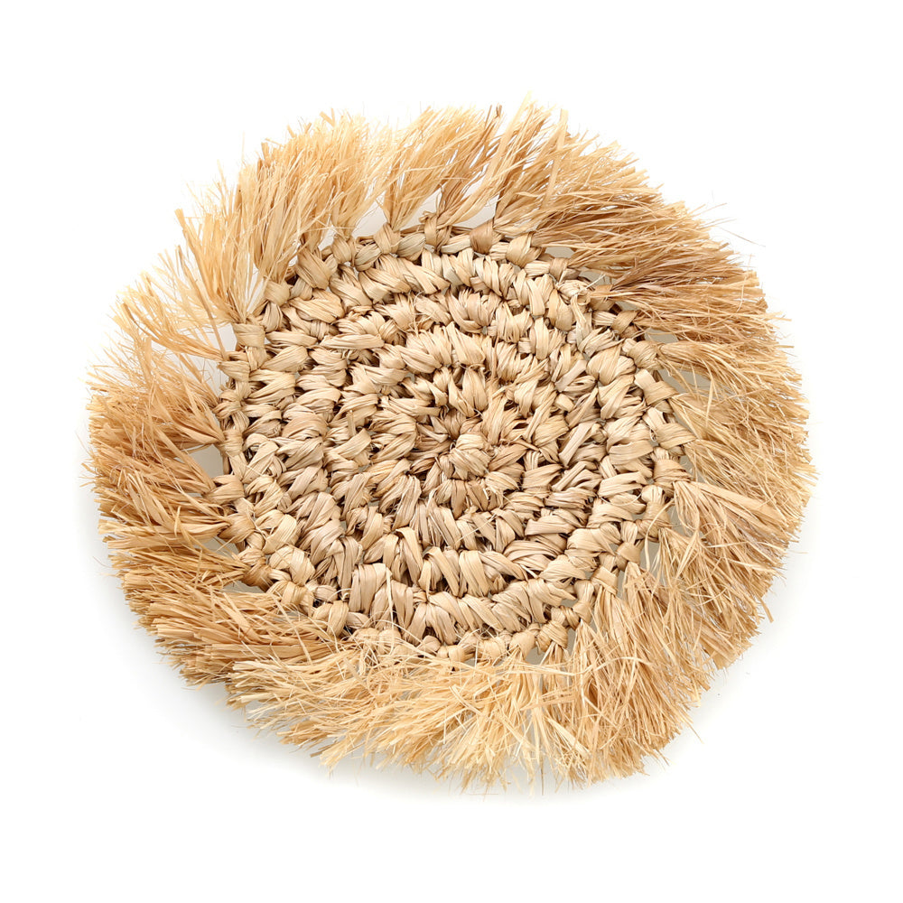 The Fringe Raffia Coaster - Natural