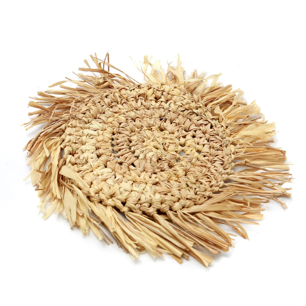 The Fringe Raffia Coaster - Natural