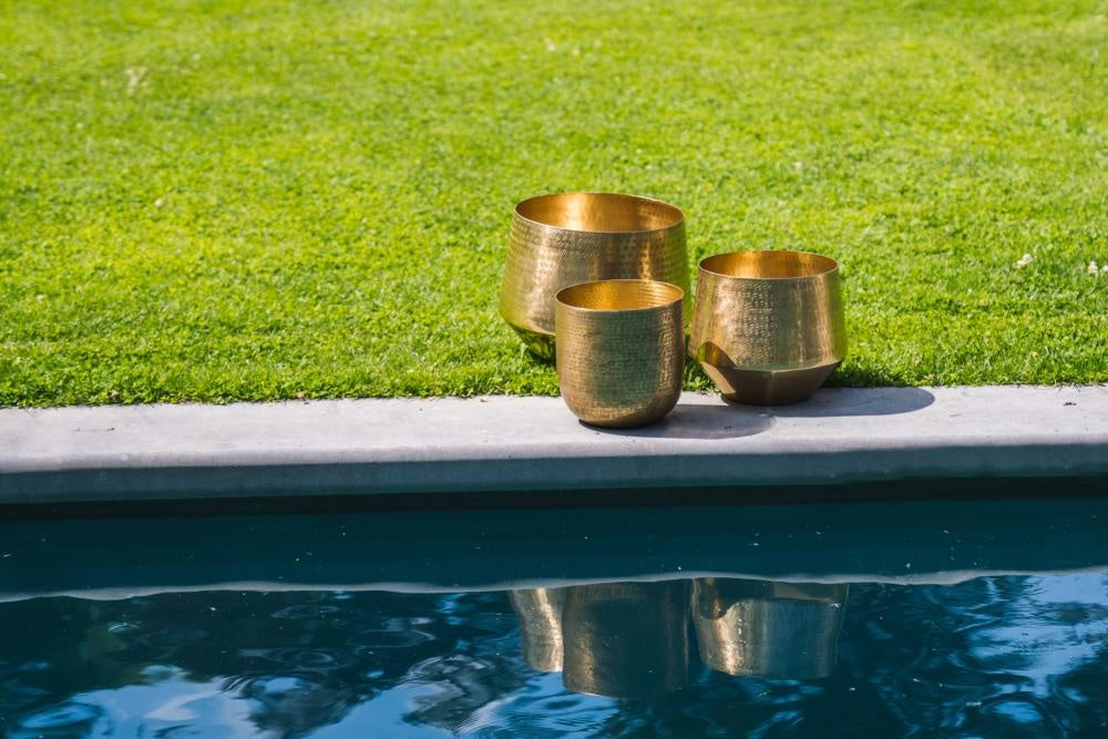 The Hammered Planter - Brass - L