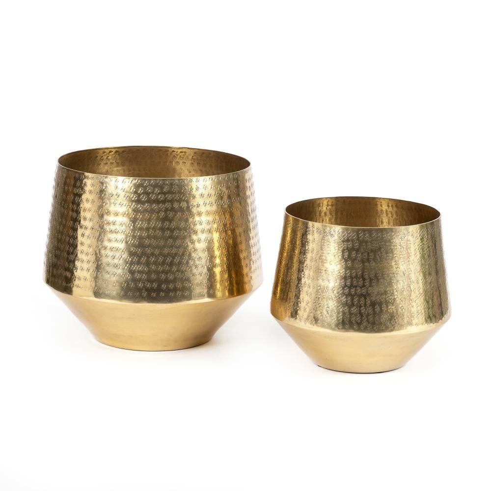 The Hammered Planter - Brass - L