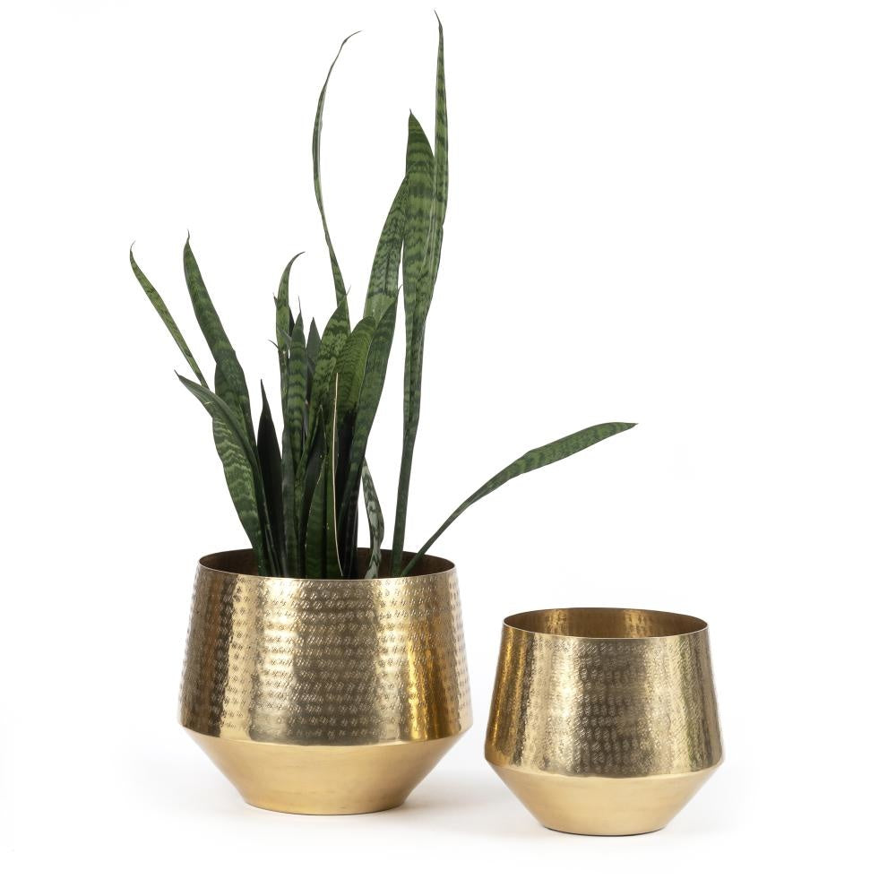 The Hammered Planter - Brass - L