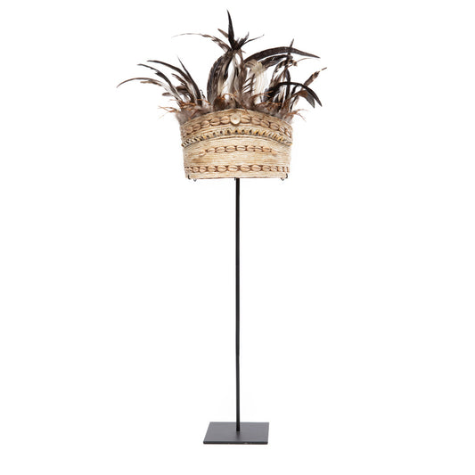The Guinea Fowl Hat on Stand - Natural Black