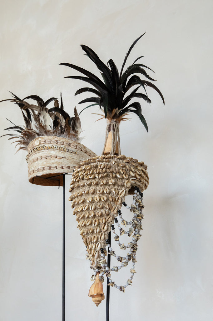 The Guinea Fowl Hat on Stand - Natural Black