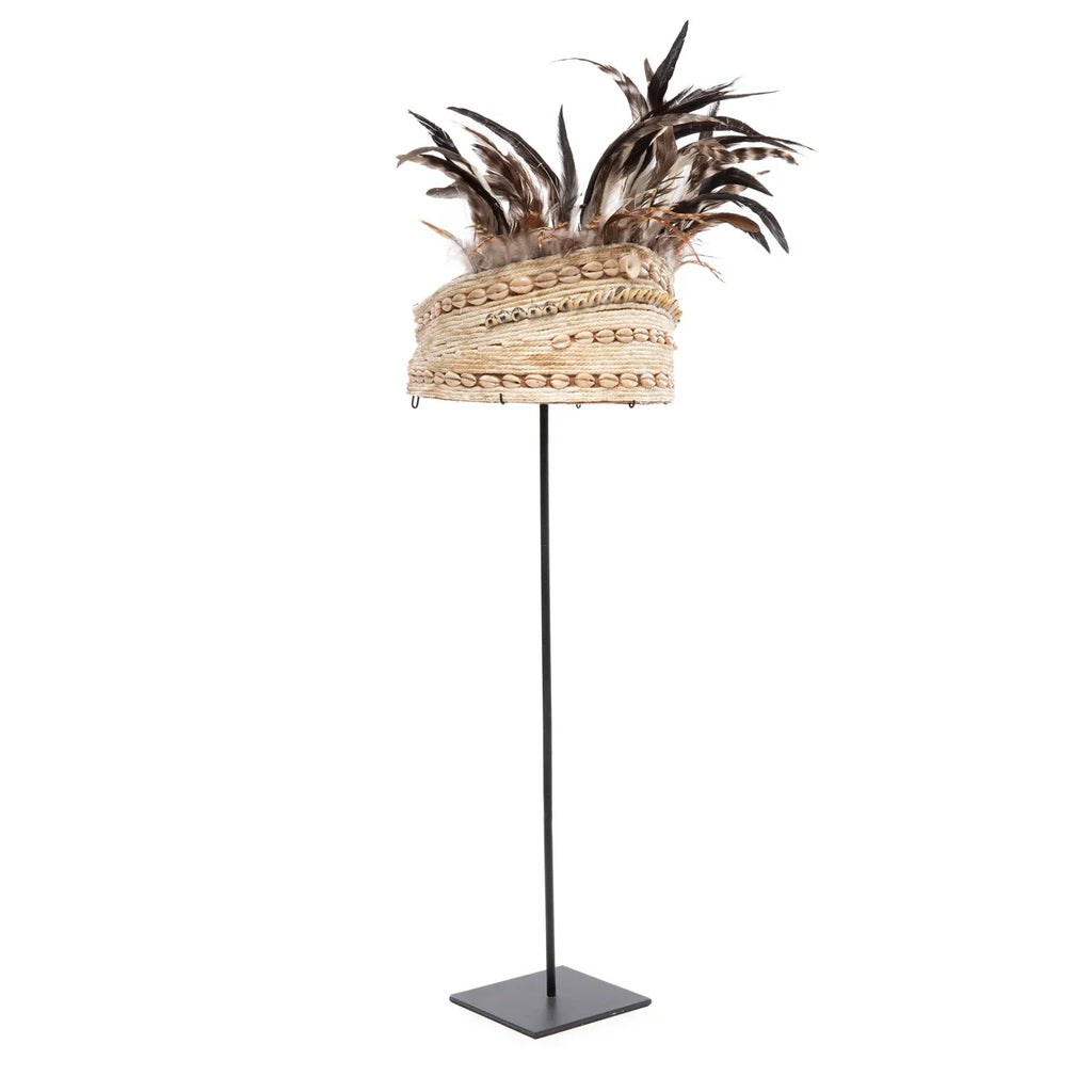 The Guinea Fowl Hat on Stand - Natural Black