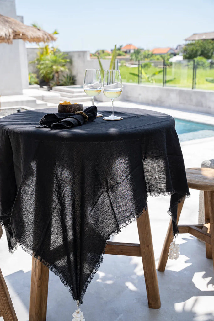The Linen Tablecloth - Black - 180x300