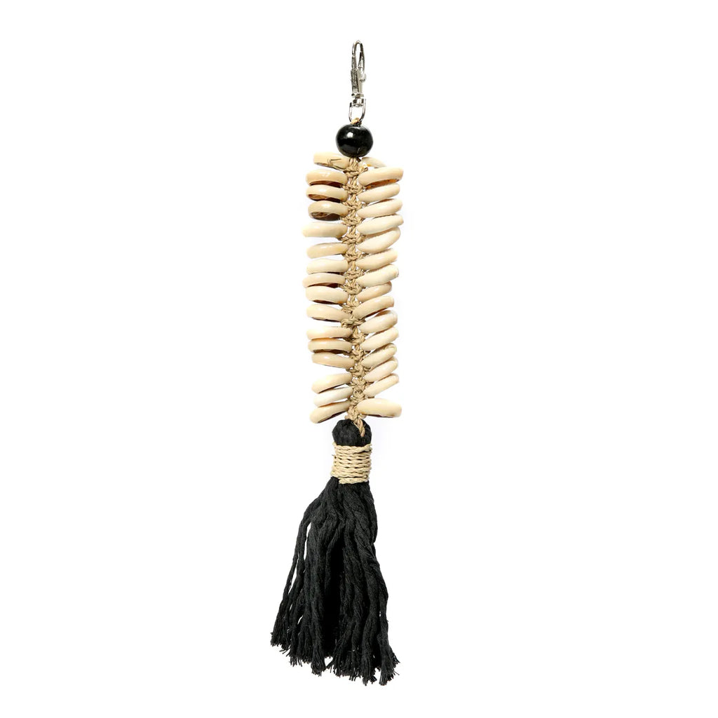 The Macrame Fishbone Keychain - Black