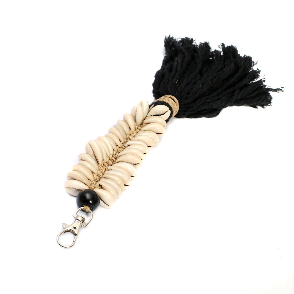 The Macrame Fishbone Keychain - Black