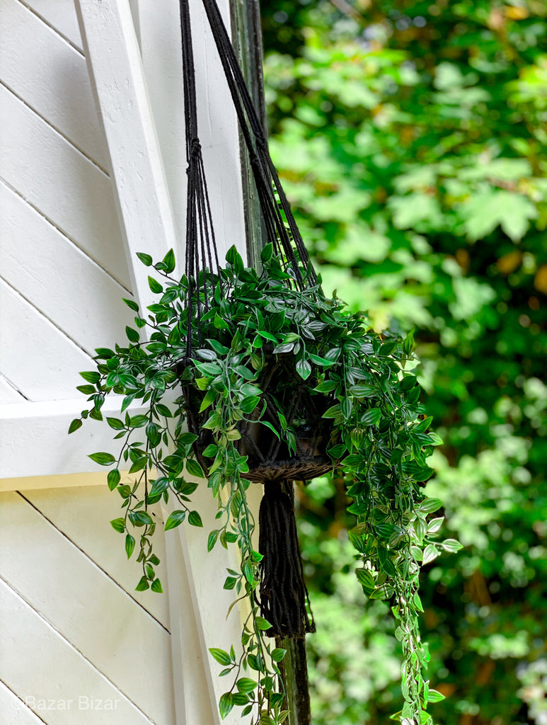 The Macrame Plant Hanger - Black - L