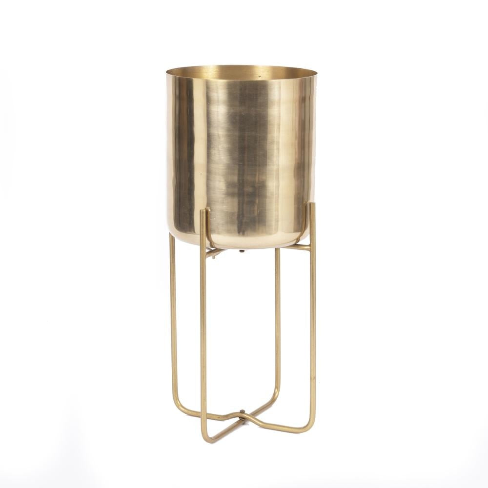 The Brass Plant Pot on Stand - Brass