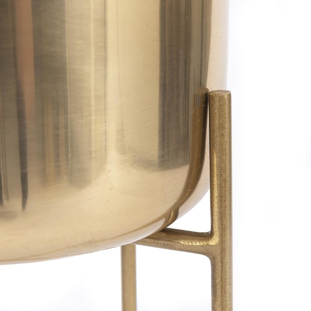 The Brass Plant Pot on Stand - Brass