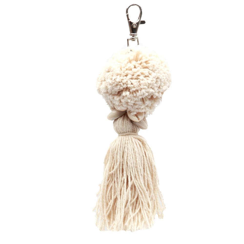 The Pom Pom Keychain - White