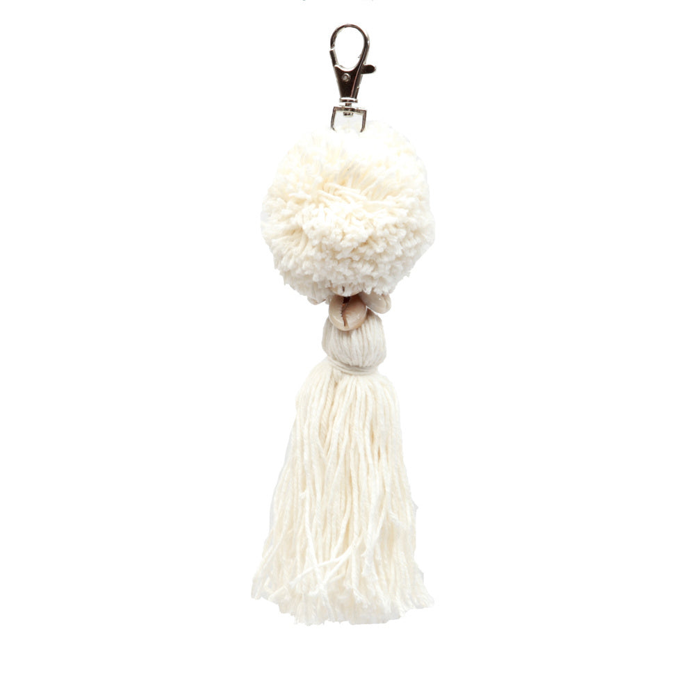 The Pom Pom Keychain - White