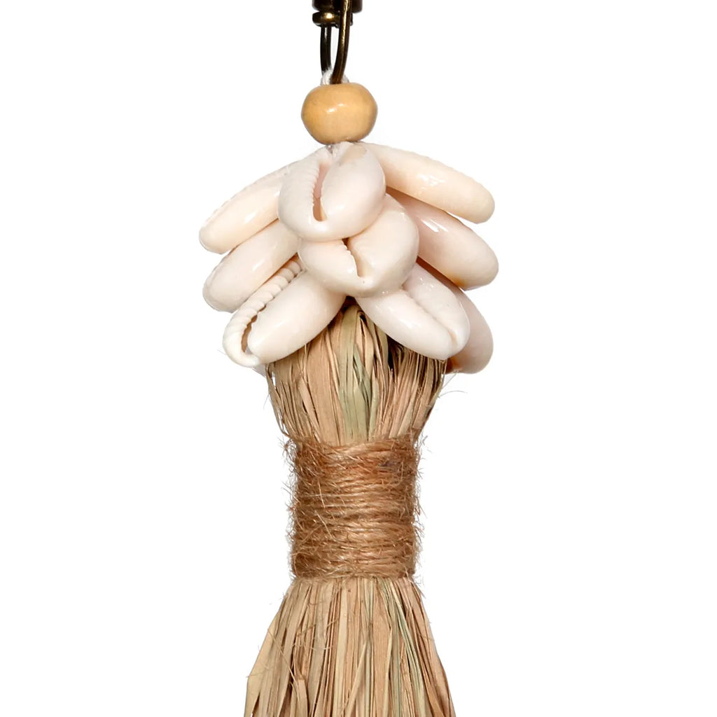 The Raffia Cowrie Shell Keychain