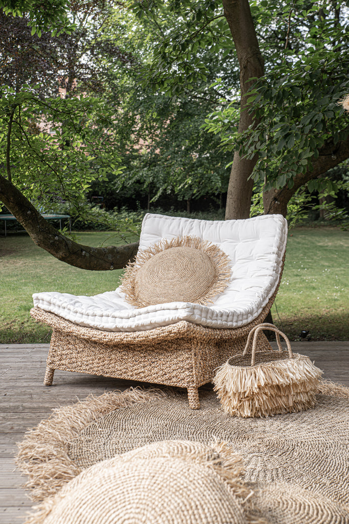 The Raffia Fringed Carpet - Natural - 100