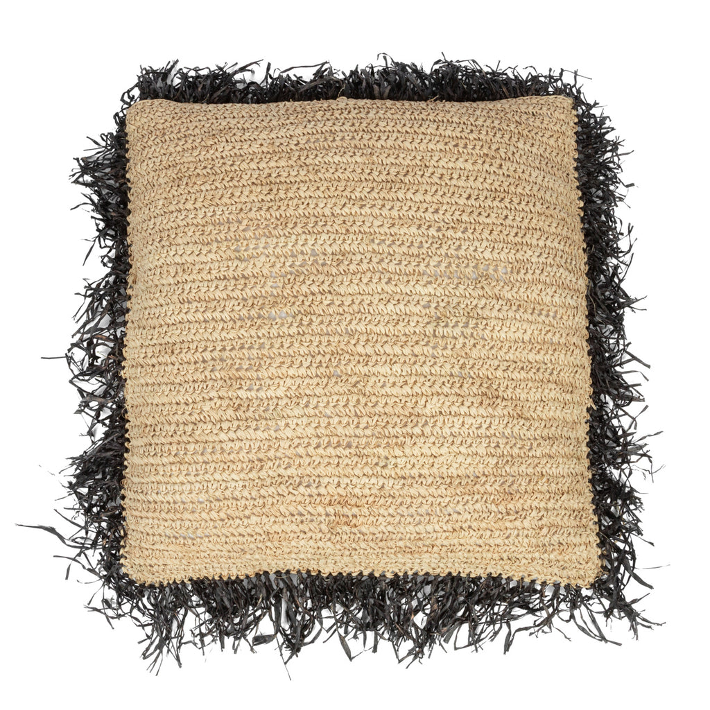 The Raffia Cushion Cover - Natural Black - 60x60