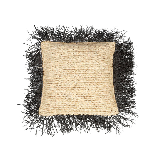 The Raffia Cushion Cover - Natural Black - 40x40