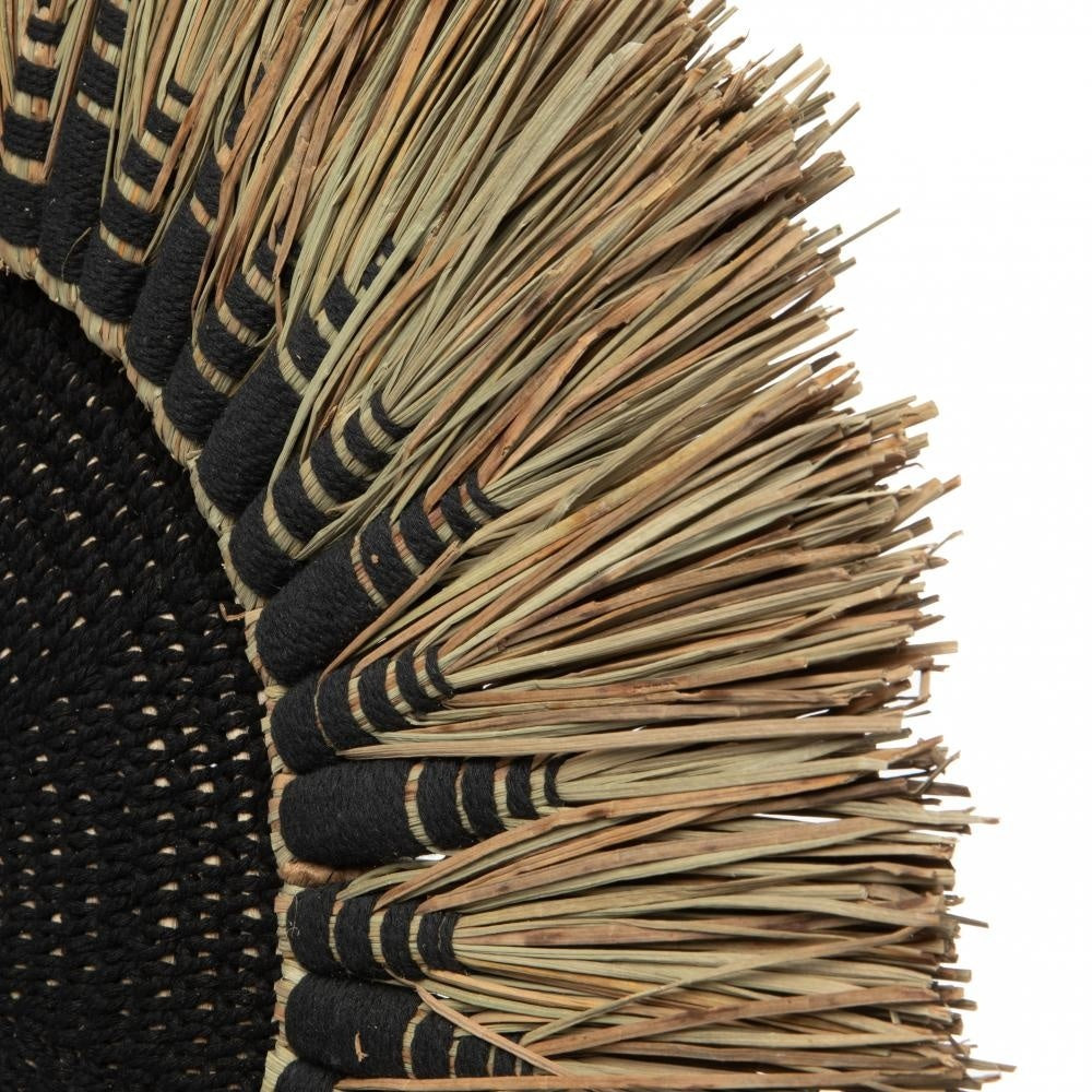 The Raffia Macramé Wall Deco - Natural Black