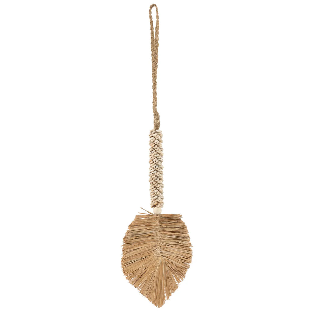 Raffia & Shells Hanging Decoration - Natural Cream