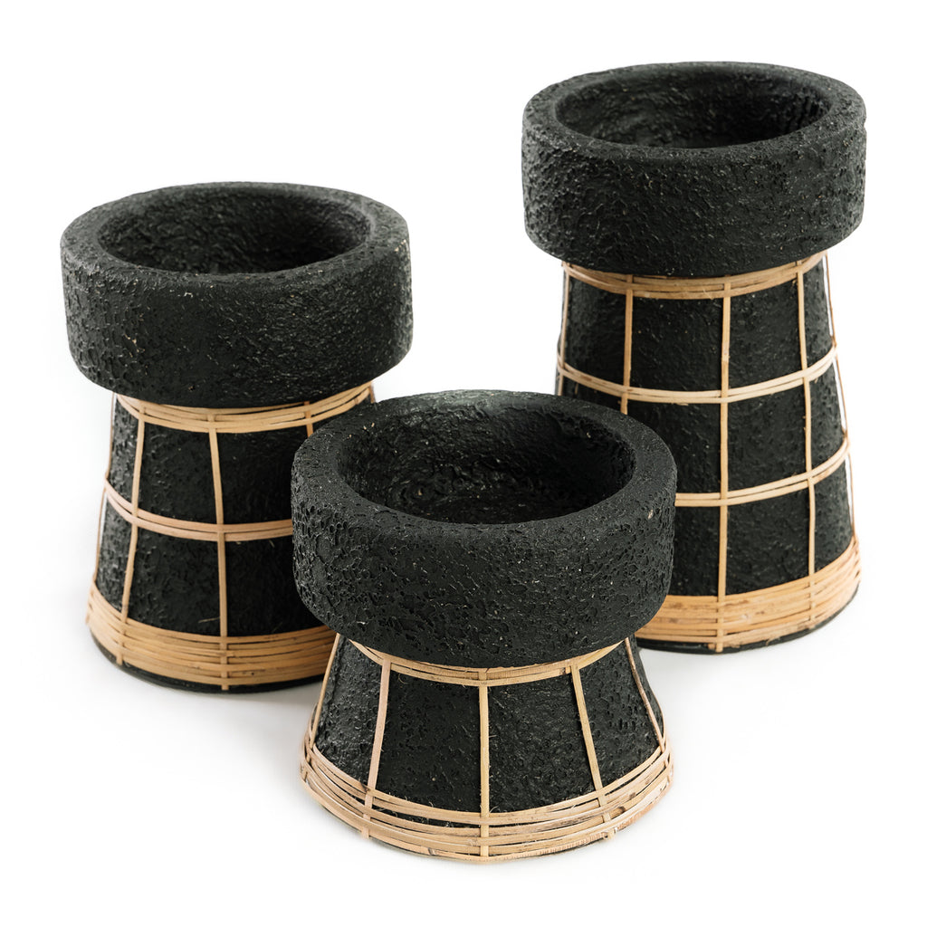 The Serene Candle Holder - Black Natural - M