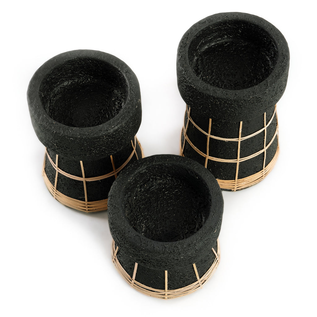 The Serene Candle Holder - Black Natural - M