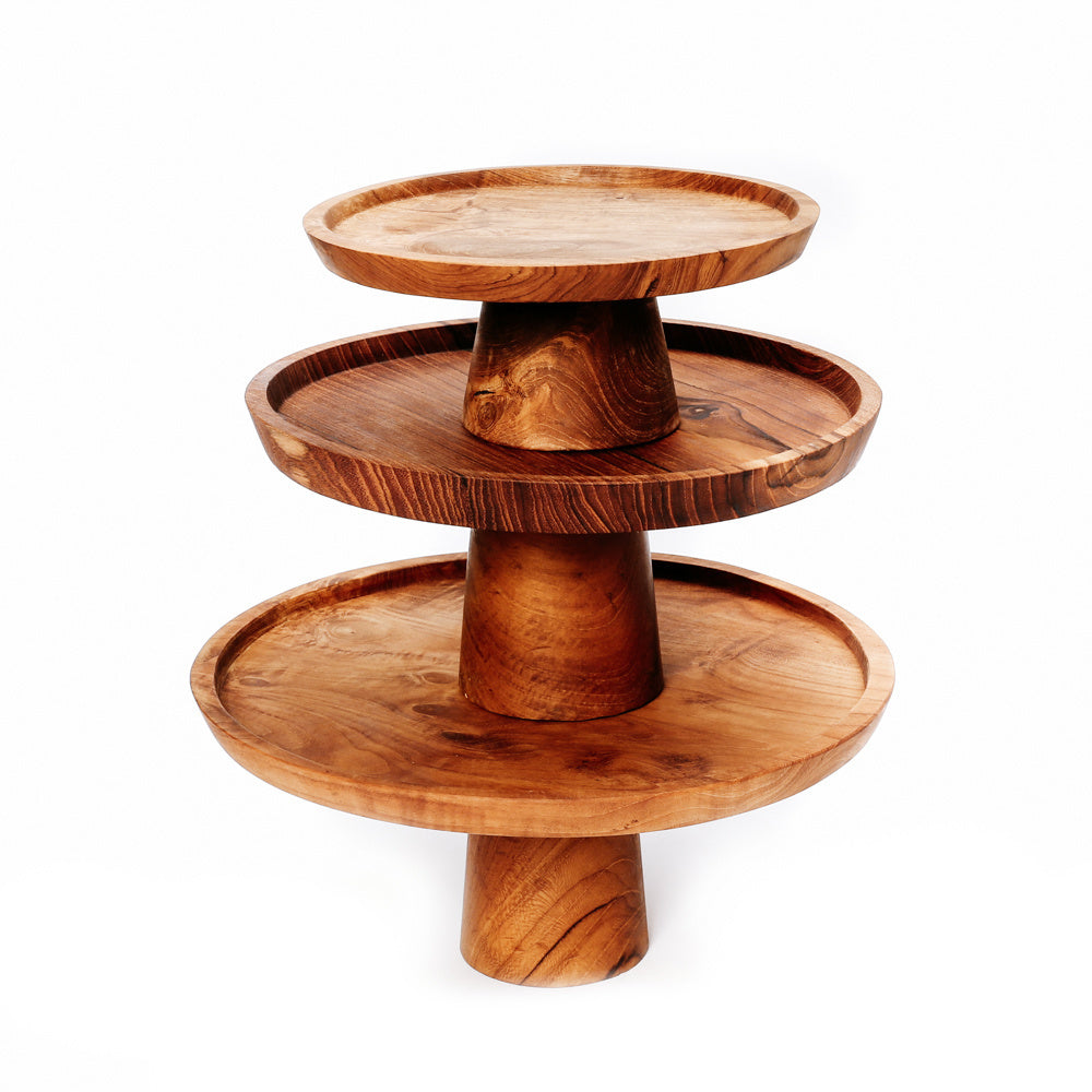 The Teak Root Cake Stand - L