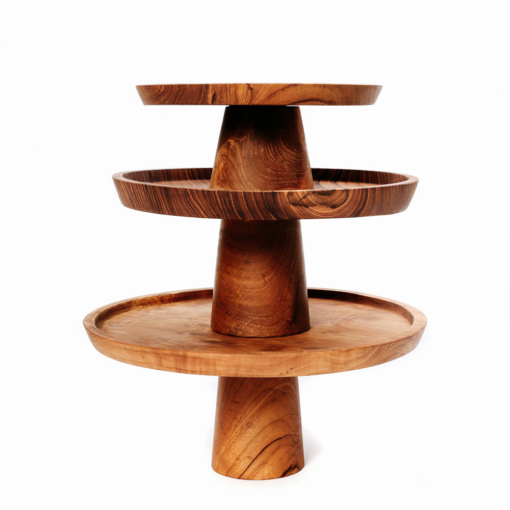 The Teak Root Cake Stand - M