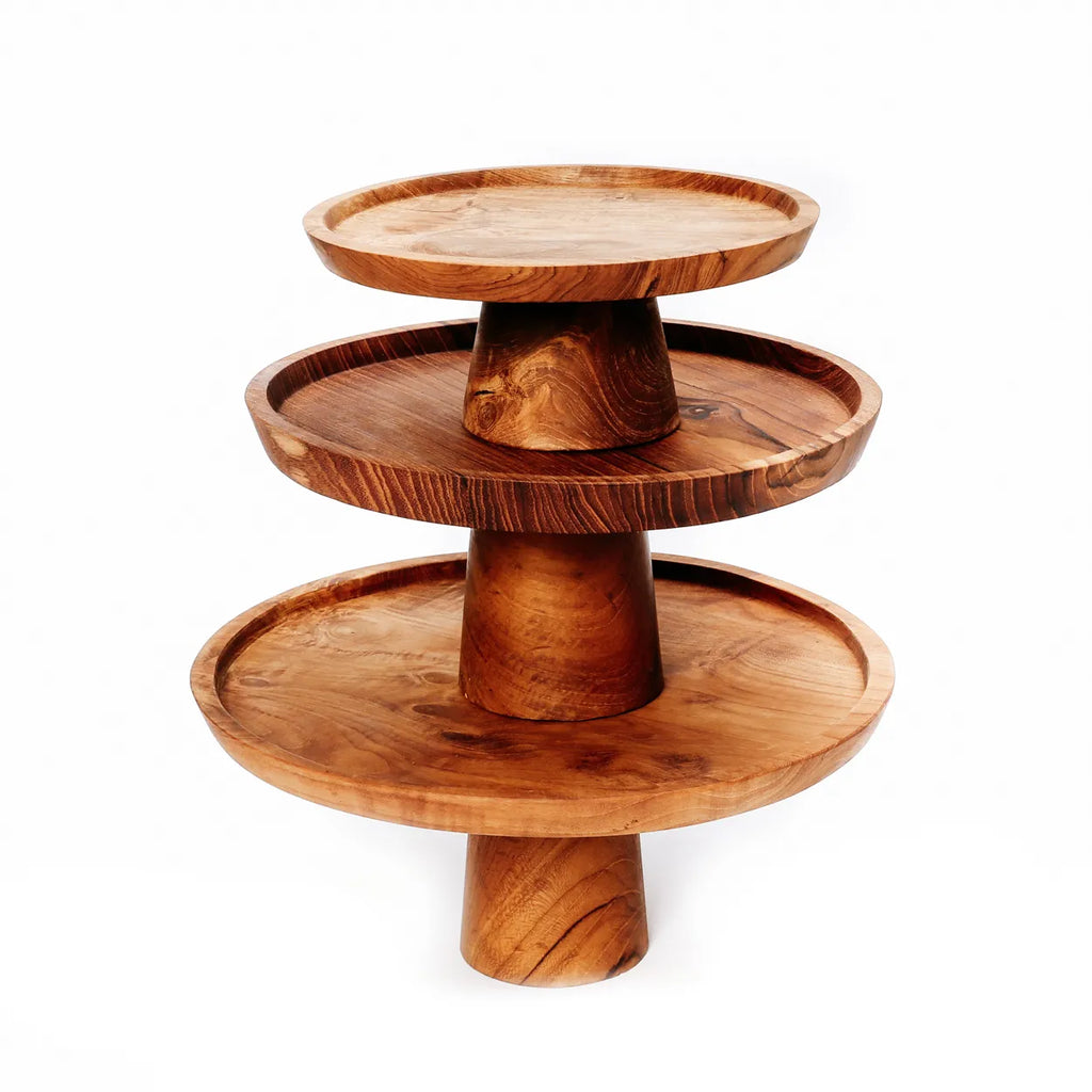 The Teak Root Cake Stand - S