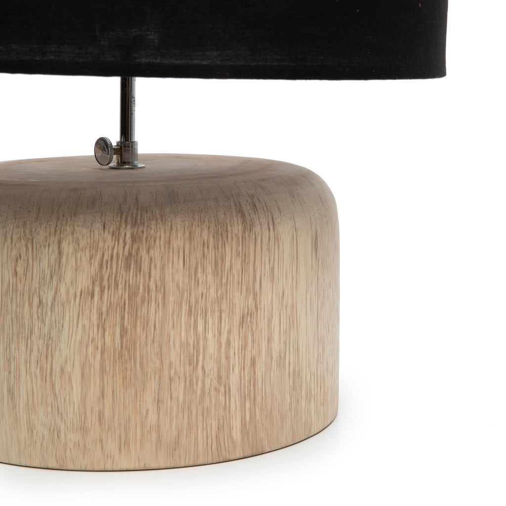 The Teak Wood Table Lamp - Natural Black