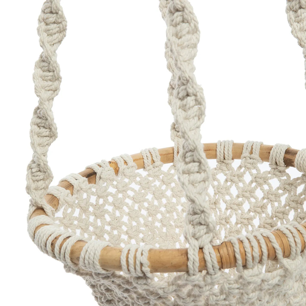 The Twisted Macrame Planthanger - Natural White - L