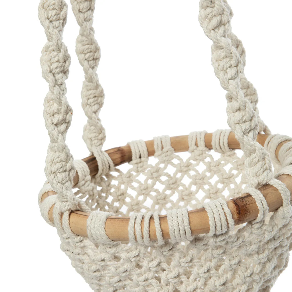 The Twisted Macrame Planthanger - Natural White - M