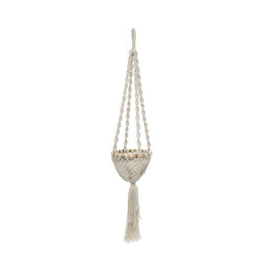 The Twisted Macrame Planthanger - Natural White - S