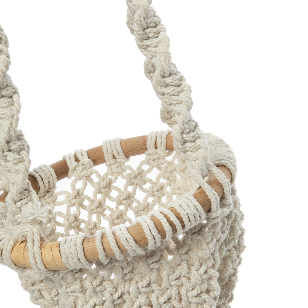 The Twisted Macrame Planthanger - Natural White - S