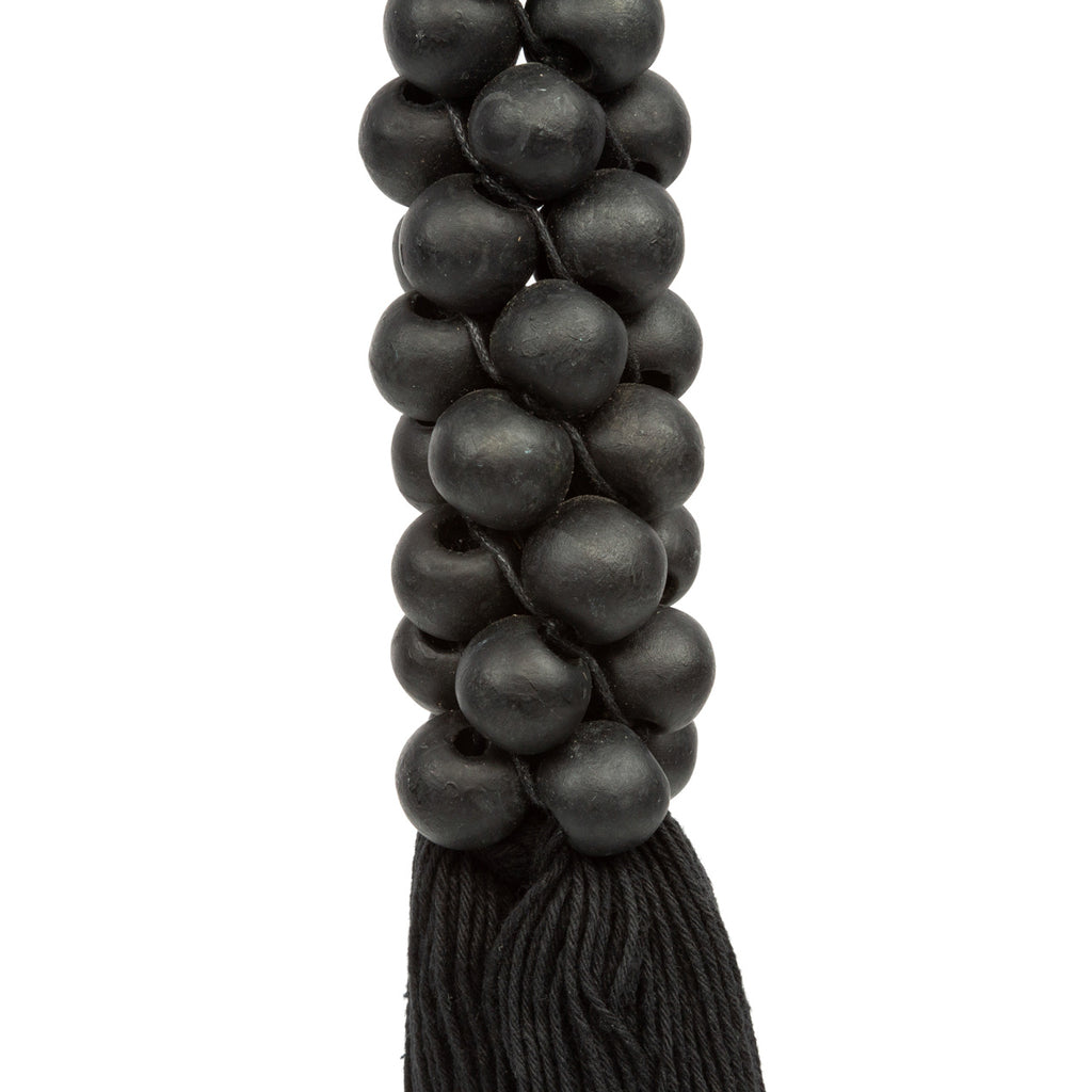 The Wooden Beads with Cotton Hanging Decoration - Black
