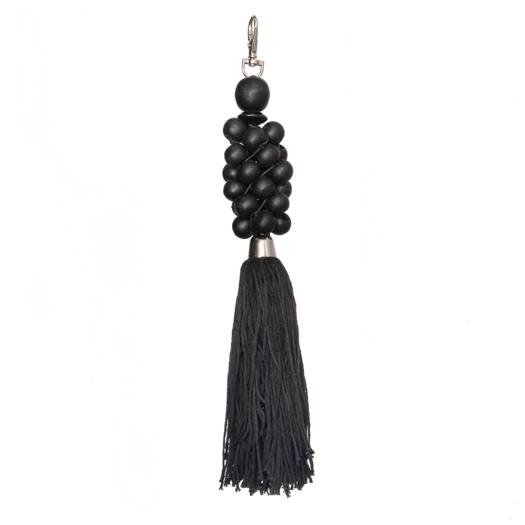 The Wooden Beads Keychain - Black