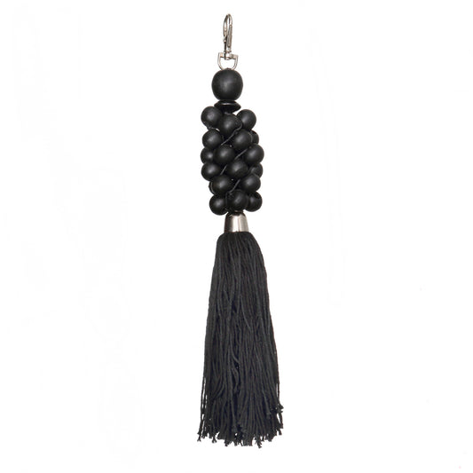 The Wooden Beads Keychain - Black