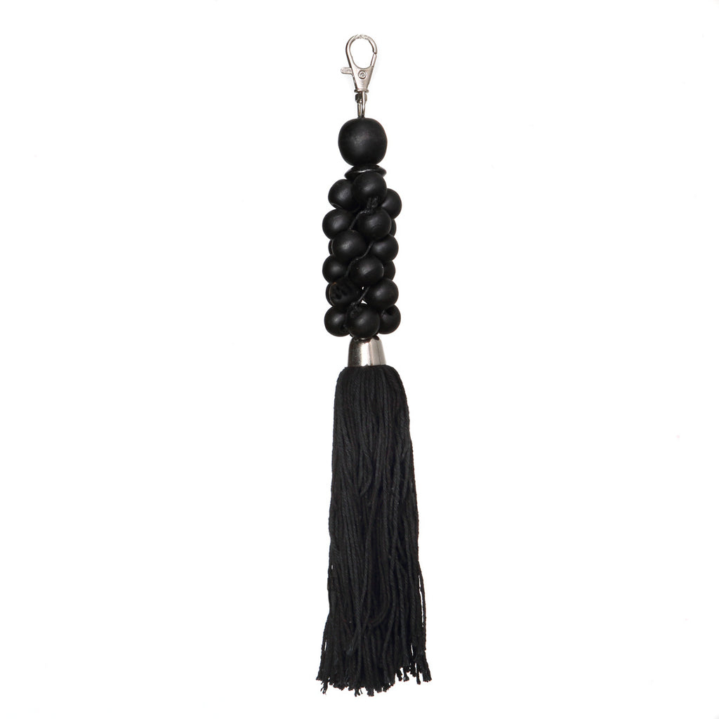 The Wooden Beads Keychain - Black